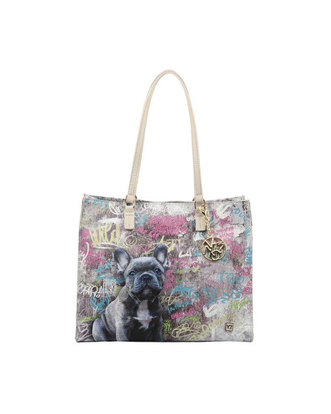 Ynot - Borsa shopping in pvc stampato Best Friends