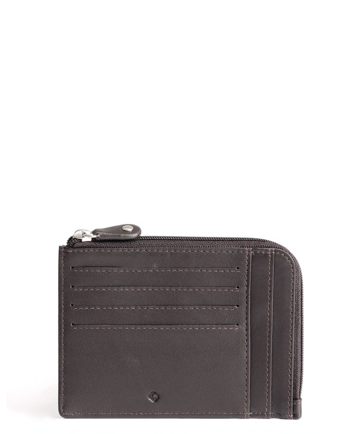 Samsonite - Porta carte di credito in pelle con zip centrale Attack 2 Slg