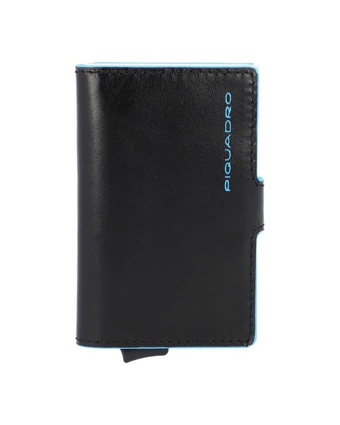Piquadro - Compact wallet doppio con sliding system Blue Square