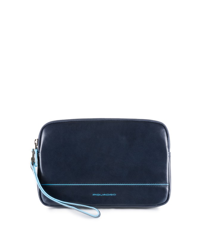 Piquadro - Pochette da polso in pelle uomo Blu Square
