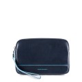 Piquadro - Pochette da polso in pelle uomo Blu Square