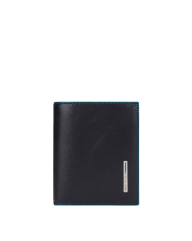 Piquadro - Portafoglio uomo in pelle verticale RFID Blue Square