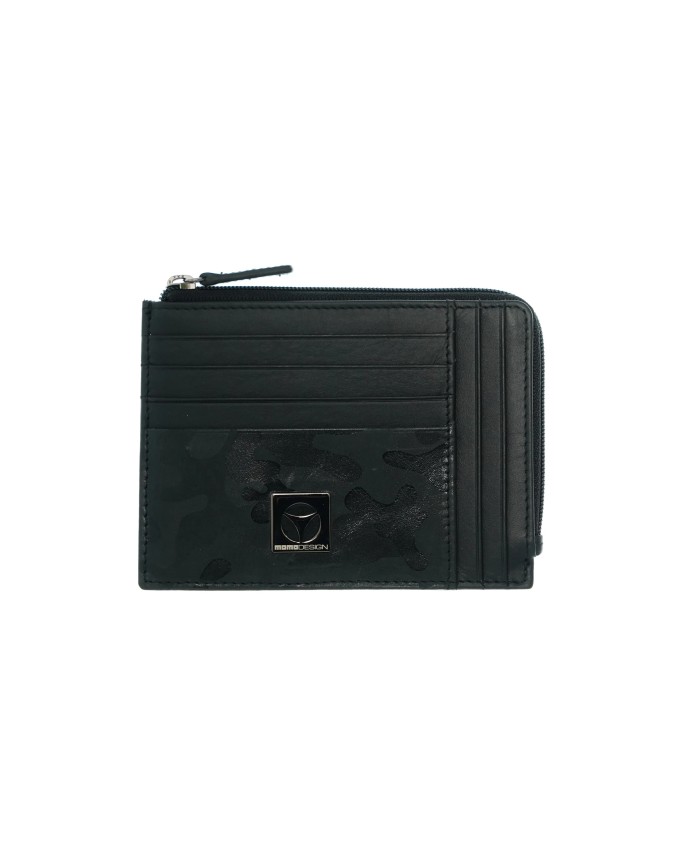 Momo Design - Porta carte di credito uomo in pelle con zip