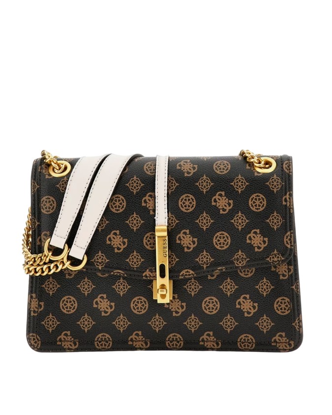 Guess - Borsa a spalla con patta in poliuretano James Logo