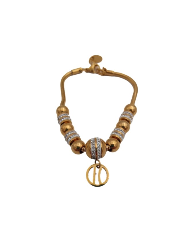 Alviero Martini Prima Classe - Bracciale donna in acciaio e zirconi con pendente