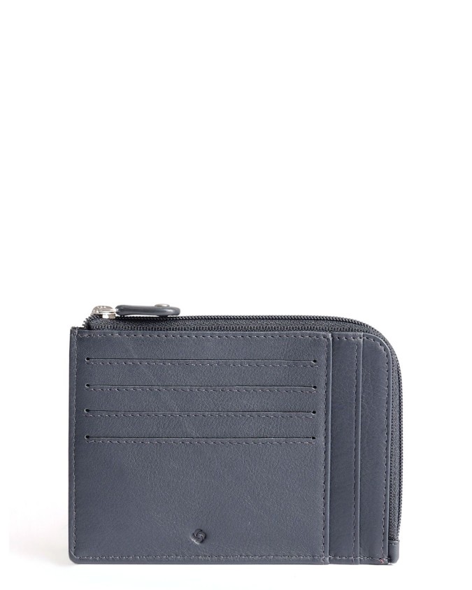 Samsonite - Porta carte di credito in pelle con zip centrale Attack 2 Slg
