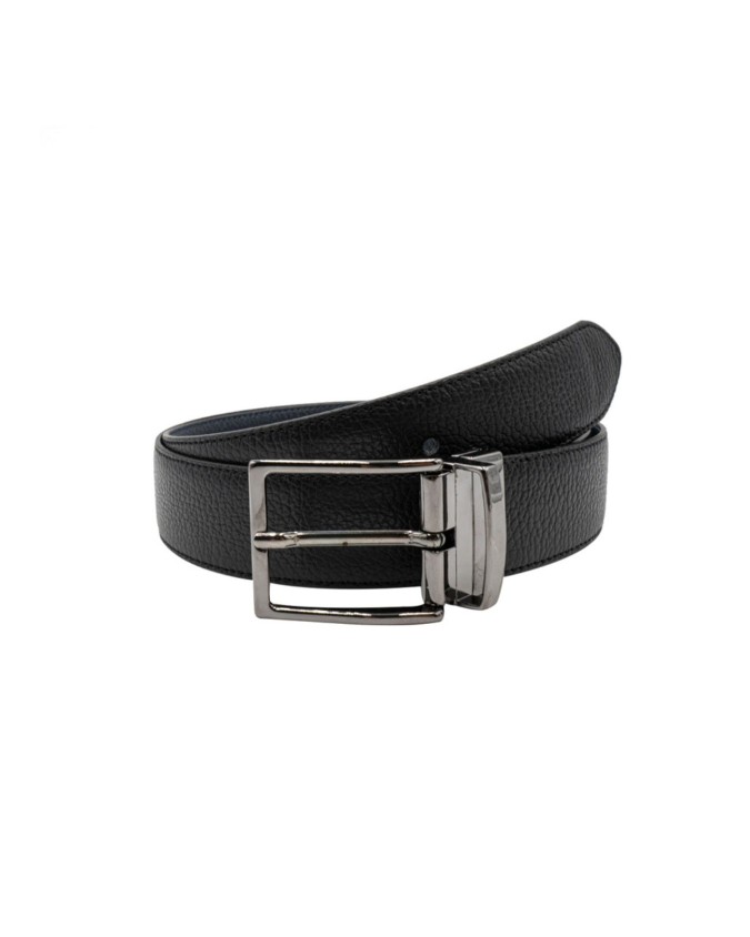 Made in Italy - Cintura uomo in pelle ruvida nero