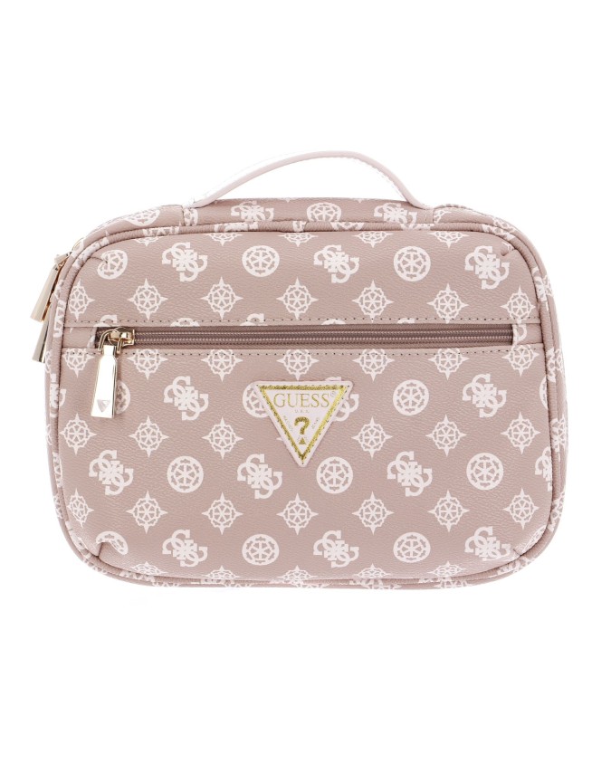 Guess - Beauty-case per cosmetici con tasca esterna in ecopelle Wilder