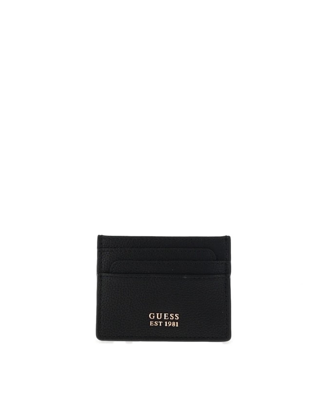 Guess - Porta carte di credito in ecopelle con logo Meridian Slg