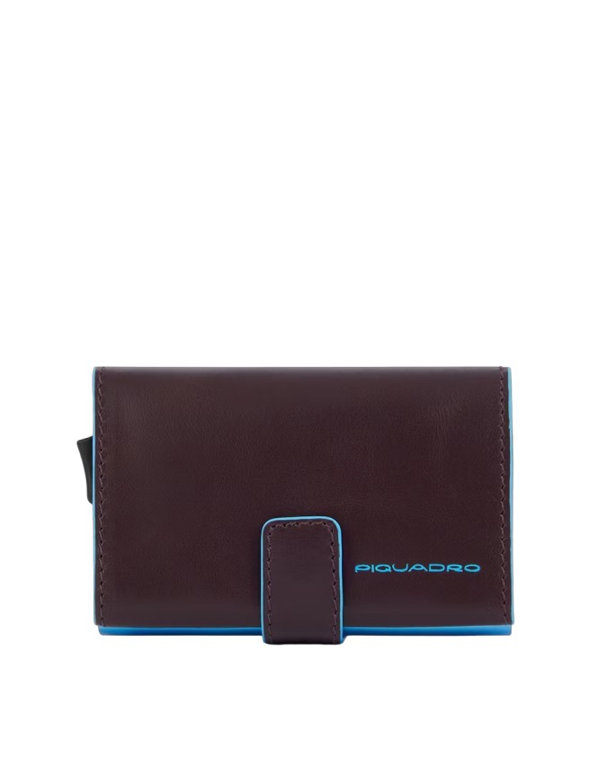 Piquadro - Custodia porta carte di credito uomo in pelle e metallo
