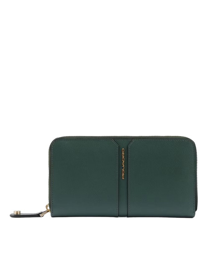 Piquadro - Portafoglio donna in pelle a quattro soffietti con zip Ray