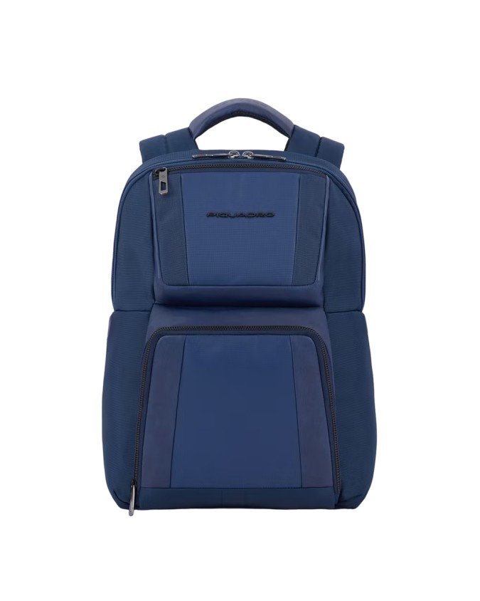 Piquadro - Zaino uomo in pelle e tessuto riciclato porta pc 14''