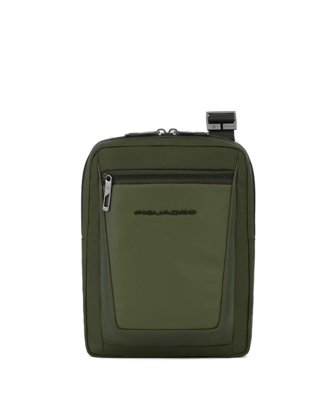 Piquadro – Borsello uomo in pelle e tessuto riciclato per  iPad®