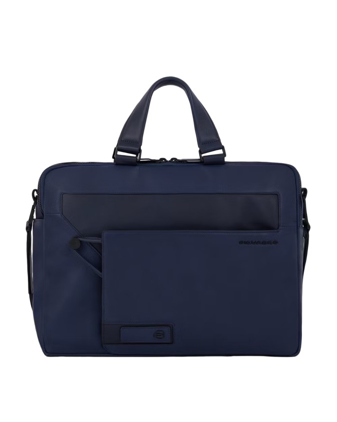 Piquadro – Cartella in pelle a doppio scomparto porta pc 15,6’’ e iPad®Pro 12,9"