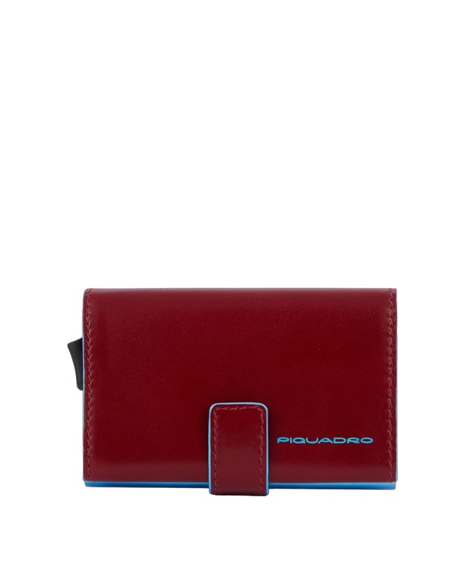 Piquadro - Custodia porta carte di credito uomo in pelle e metallo