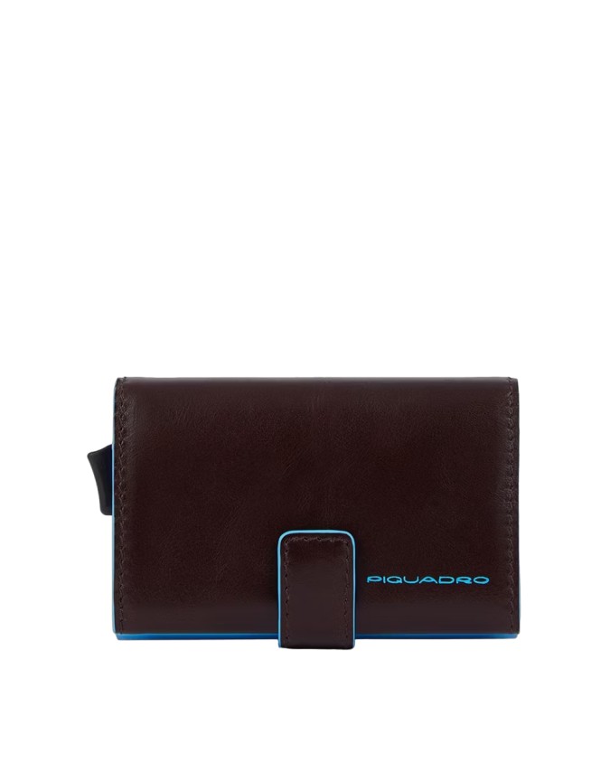 Piquadro - Custodia porta carte di credito uomo in pelle e metallo