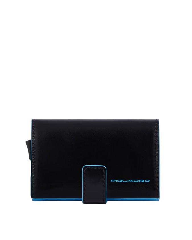 Piquadro - Custodia porta carte di credito uomo in pelle e metallo