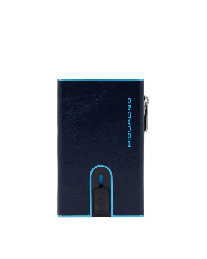Piquadro - Portafoglio in pelle e metallo con sliding system e tasca portamonete