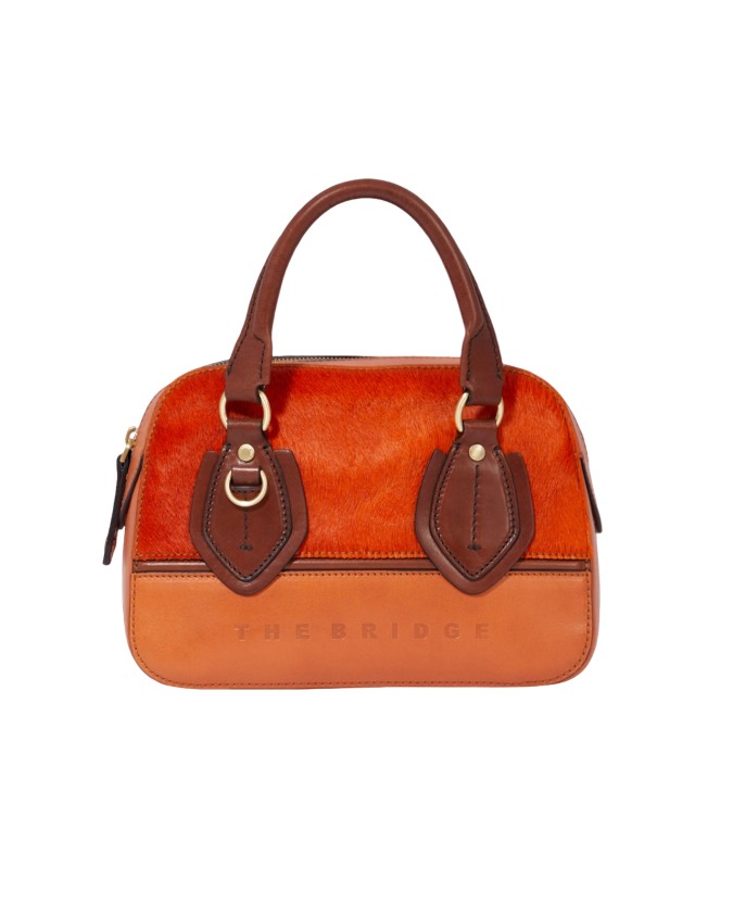 The Bridge - Borsa bowling media in pelle effetto cavallino Daphne