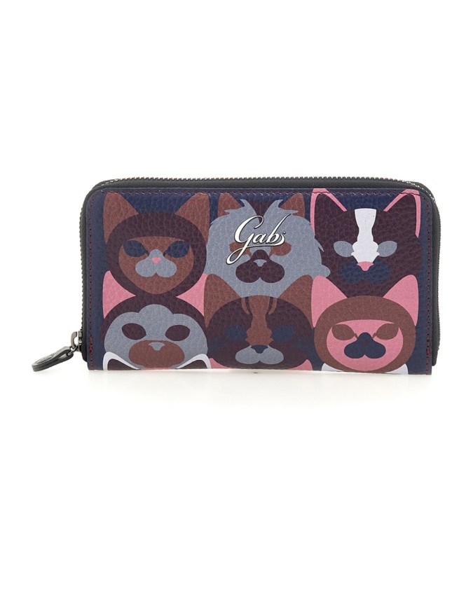 Gabs - Portafoglio zip around GMoney17 in pelle con stampa animali Bull Black