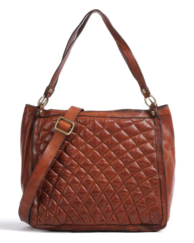 Campomaggi - Borsa shopping in pelle trapuntata con tracolla Prestige