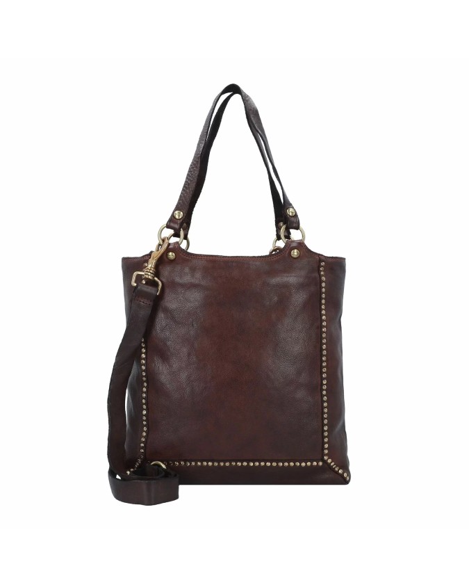Campomaggi - Borsa shopping verticale in pelle con tracolla