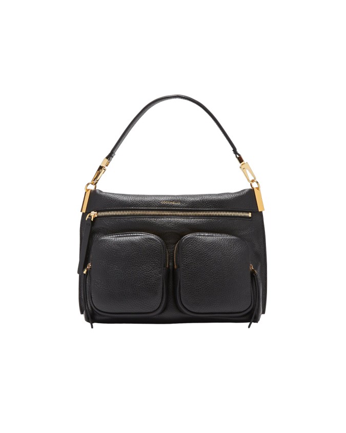 Coccinelle - Borsa a spalla in pelle con tasche esterne Medium Hyle