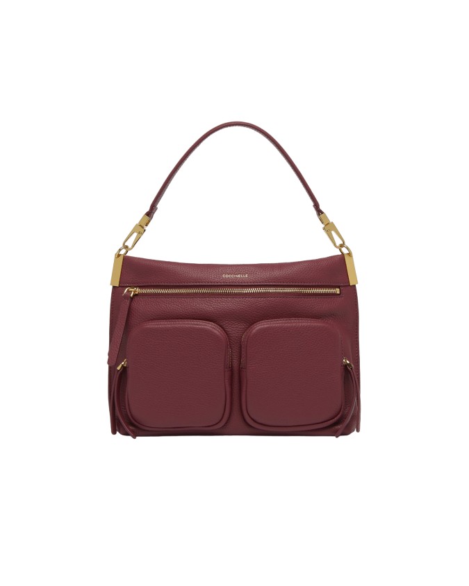 Coccinelle - Borsa a spalla in pelle con tasche esterne Medium Hyle