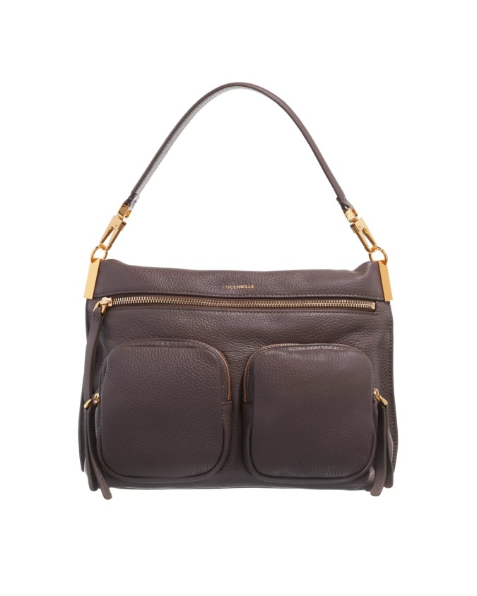 Coccinelle - Borsa a spalla in pelle con tasche esterne Medium Hyle