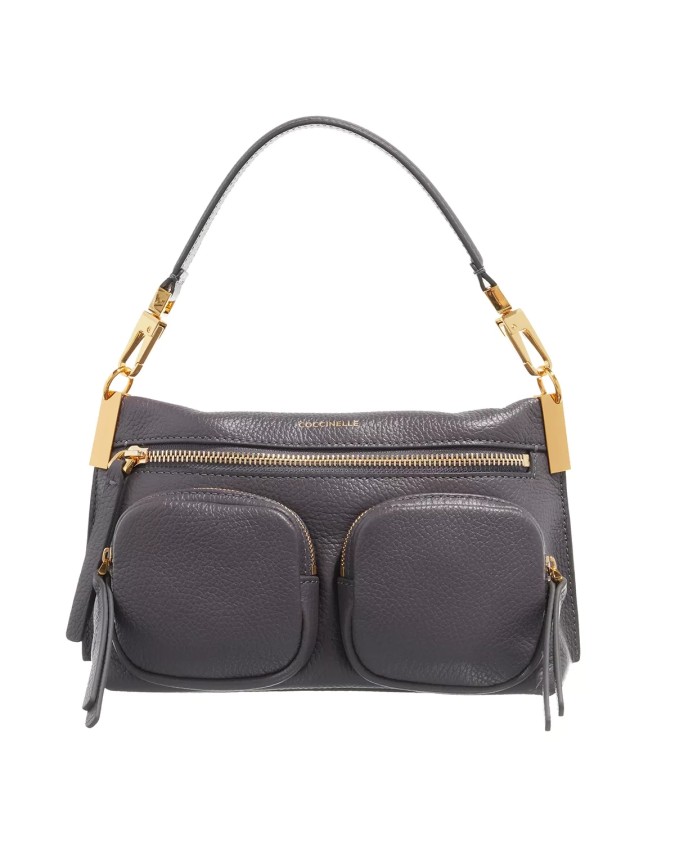 Coccinelle - Borsa a spalla in pelle con tasche esterne Small Hyle