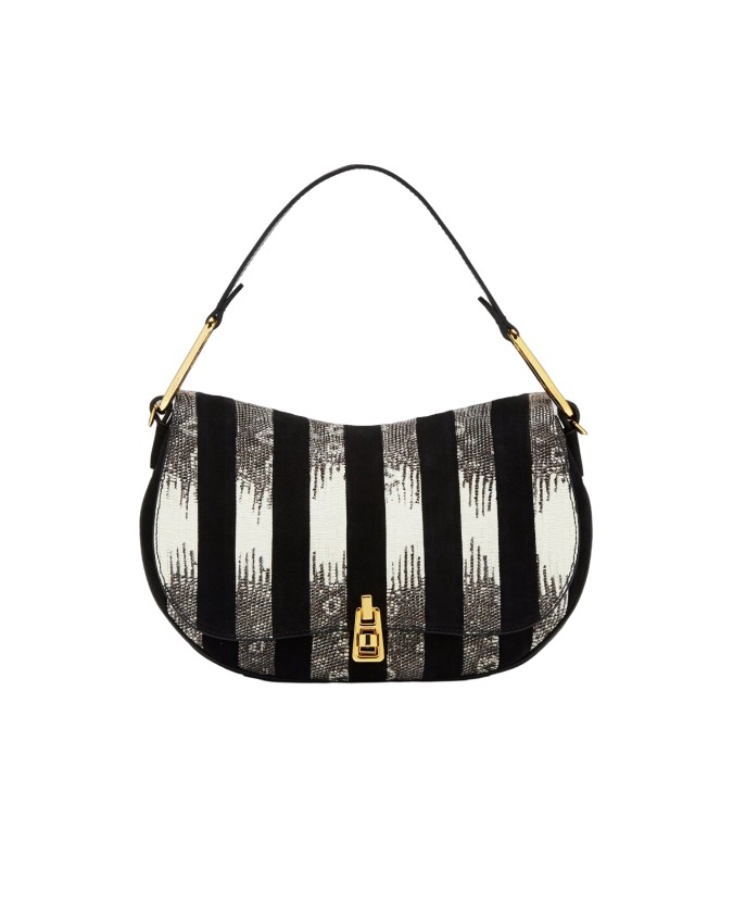 Coccinelle - Borsa a spalla in pelle Medium Magie Patch Stripes Lizard