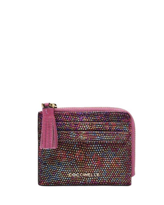 Coccinelle - Porta carte di credito in pelle Tassel Lizard Metaverse