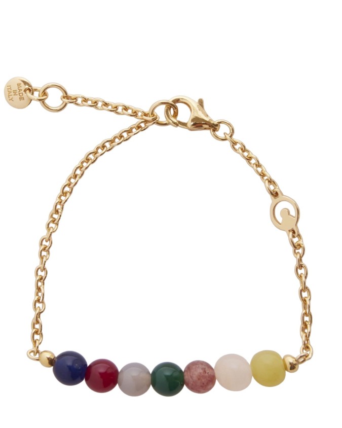 Coccinelle - Braccialetto donna in metallo oro con perline Color Pearls