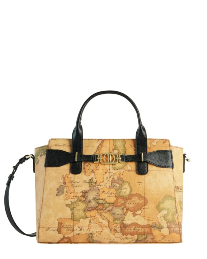 Alviero Martini Prima Classe - Borsa a mano con tracolla in tessuto goffrato Geo Destiny