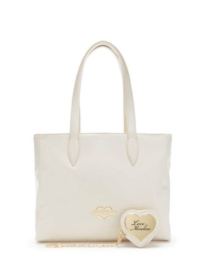 Moschino - Borsa a spalla in ecopelle con logo frontale