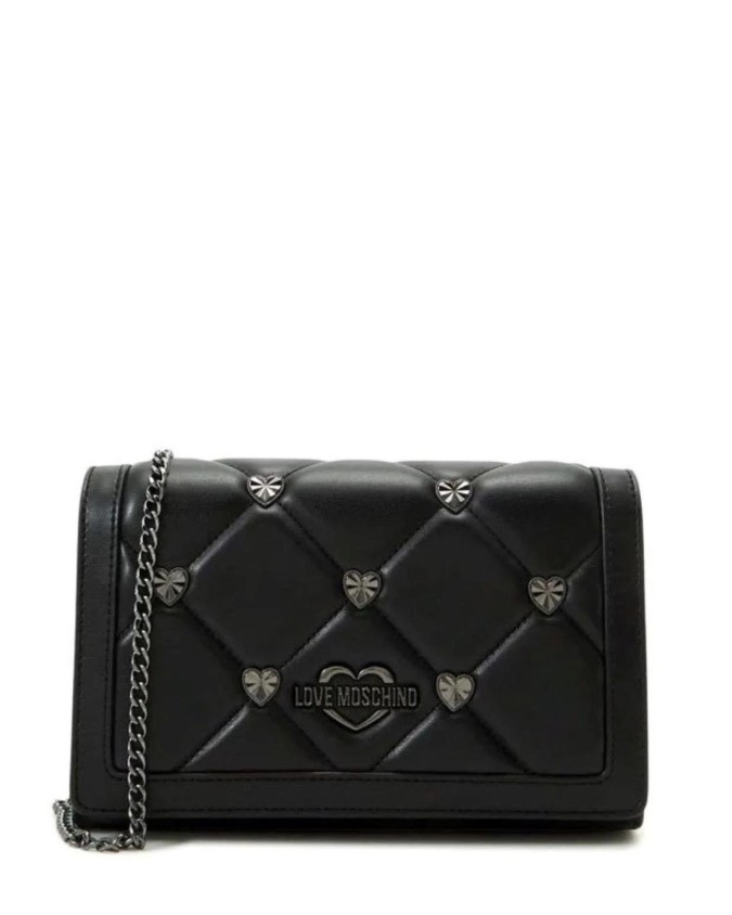 Love Moschino - Borsa a tracolla piccola in ecopelle trapuntata con borchiette
