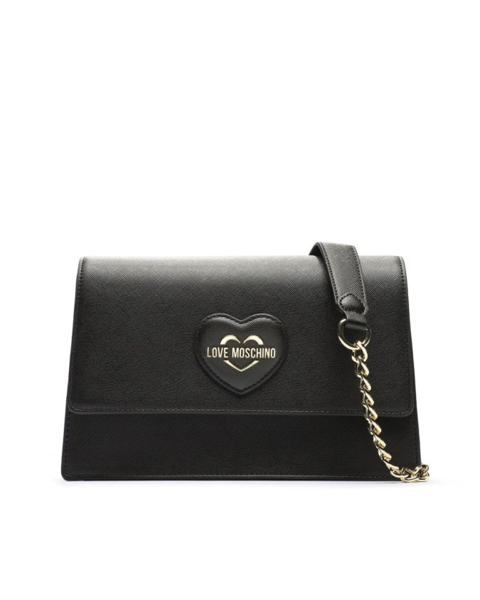 Love Moschino - Borsa a spalla e tracolla con patta in ecopelle