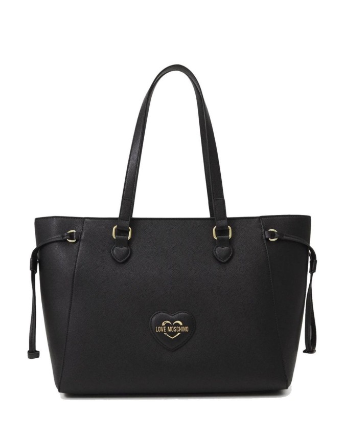 Love Moschino - Borsa shopping in ecopelle tessuto saffiano con logo