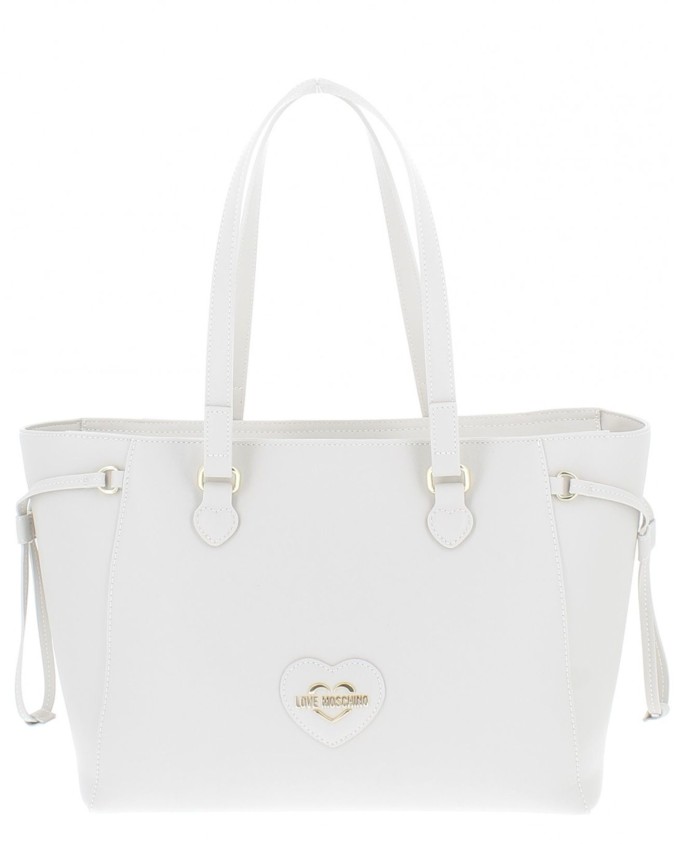 Love Moschino - Borsa shopping in ecopelle tessuto saffiano con logo