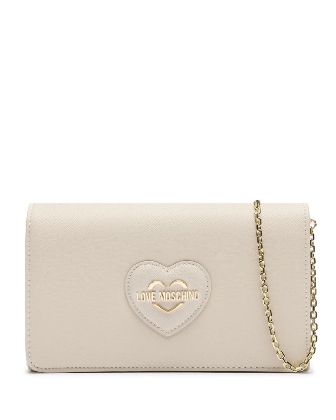 Love Moschino - Borsa a tracolla in ecopelle e tessuto saffiano con patta