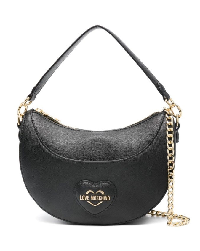 Love Moschino - Borsa a spalla in ecopelle con placca logo
