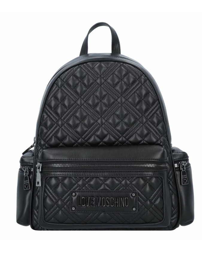 Love Moschino - Zaino donna grande con tasche laterali in ecopelle trapuntata