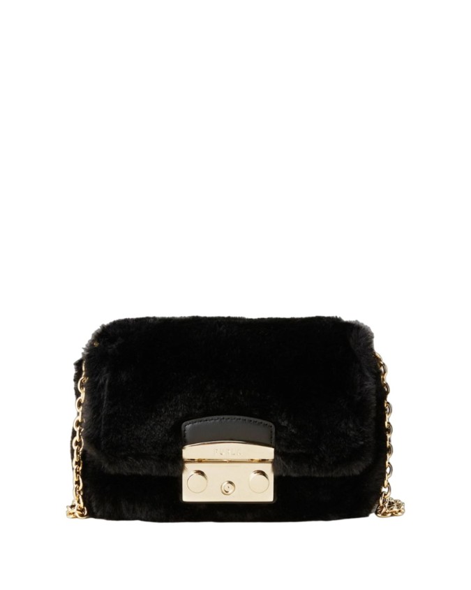 Furla - Borsa a tracolla mini in tessuto teddy Metropolis
