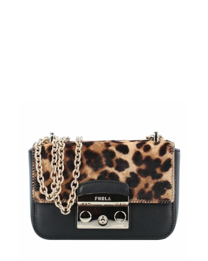 Furla - Mini bag a tracolla in pelle mista cavallino Metropolis