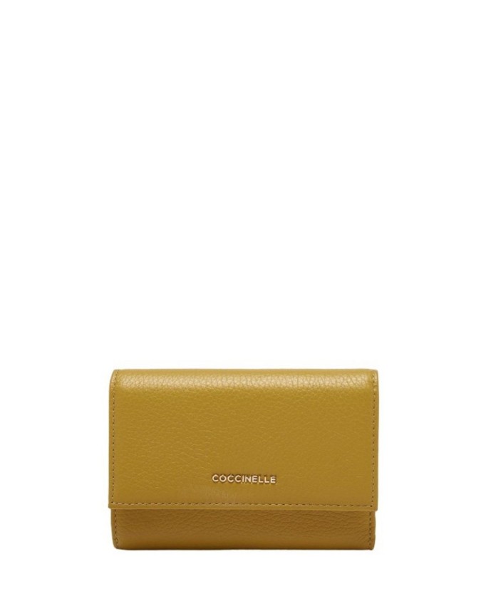 Coccinelle - Portafoglio donna con tasca porta monete in pelle Metallic Soft