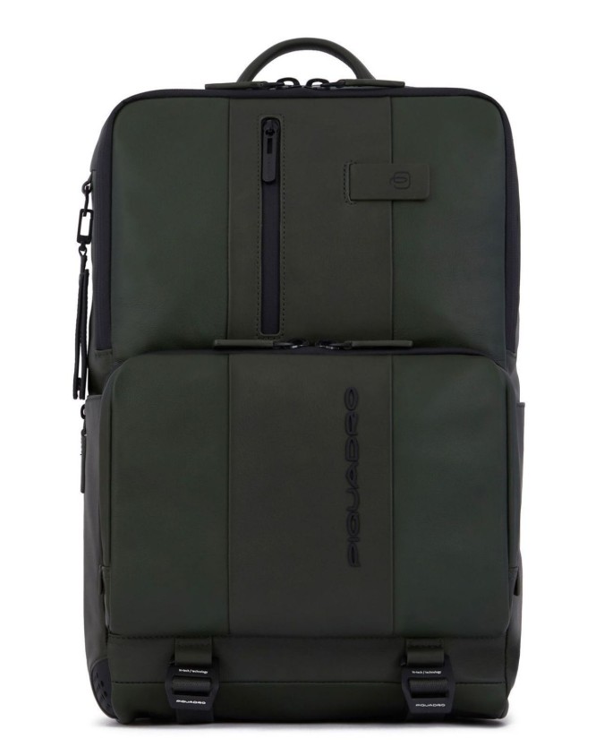 Piquadro - Zaino in pelle porta pc 15,6" con schienale traspirante Urban