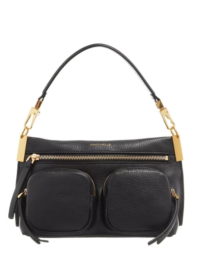 Coccinelle - Borsa a spalla in pelle con tasche esterne Small Hyle