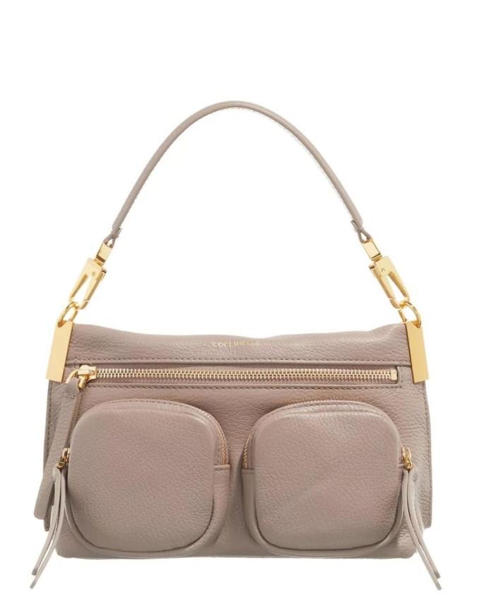 Coccinelle - Borsa a spalla in pelle con tasche esterne Small Hyle