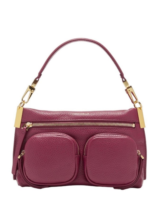 Coccinelle - Borsa a spalla in pelle con tasche esterne Small Hyle