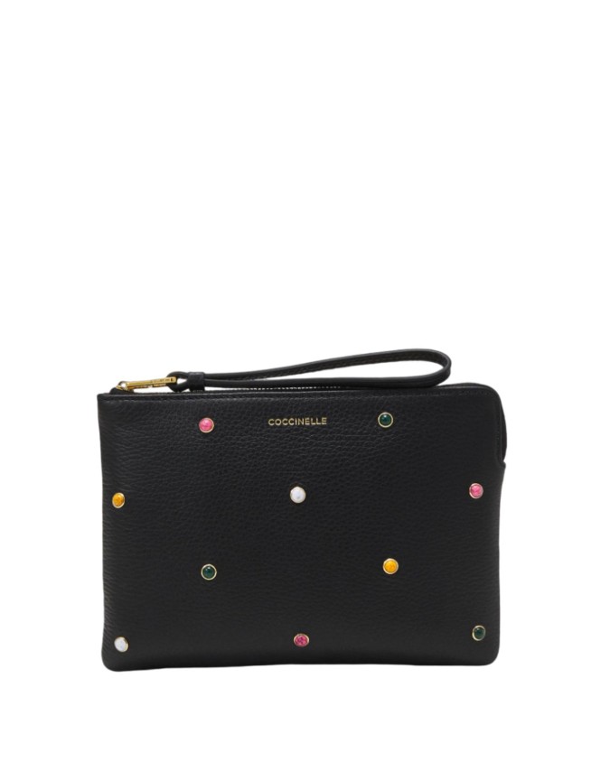 Coccinelle - Pochette donna in pelle con borchiette cabochon